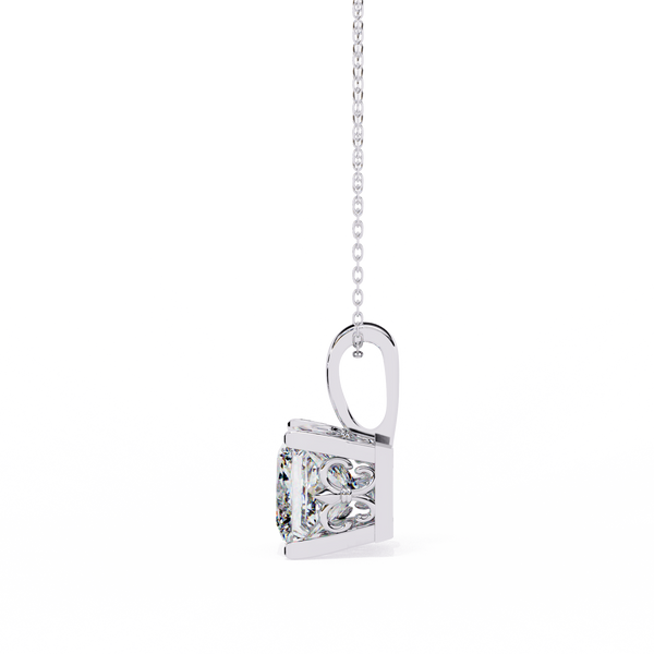 Sparkling Princess Cut Lab Grown Diamond Pendant