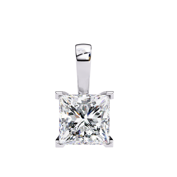 Sparkling Princess Cut Lab Grown Diamond Pendant