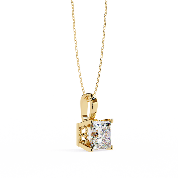 Sparkling Princess Cut Lab Grown Diamond Pendant