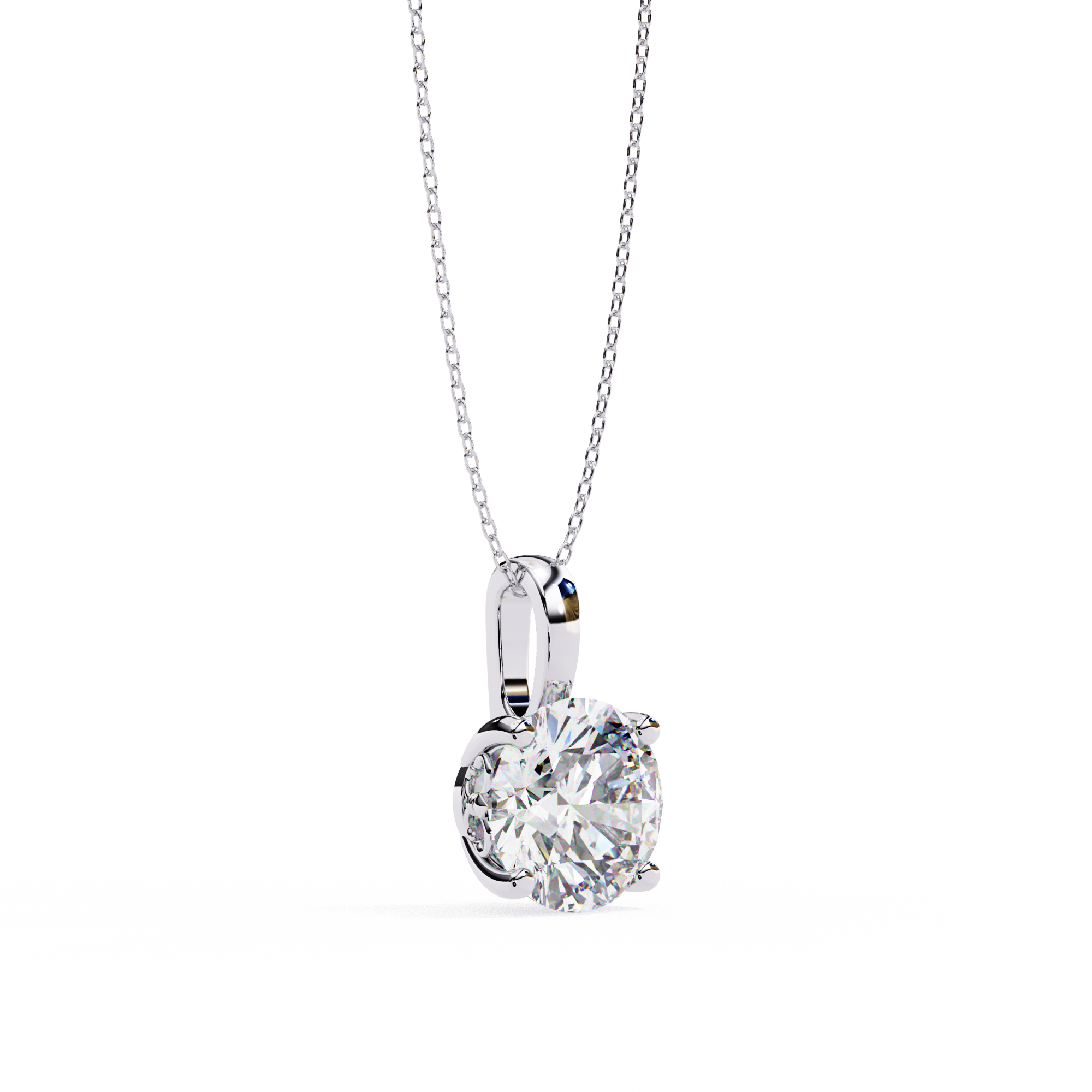 Simple and Elegant Diamond Solitaire Necklace
