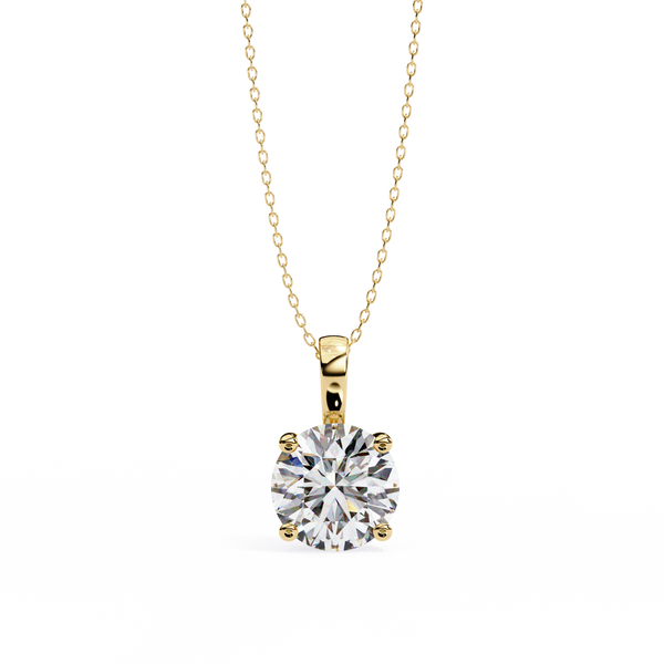 Simple and Elegant Lab Grown Diamond Solitaire Necklace
