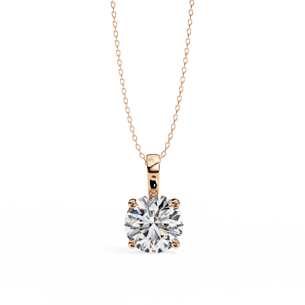 Simple and Elegant Lab Grown Diamond Solitaire Necklace