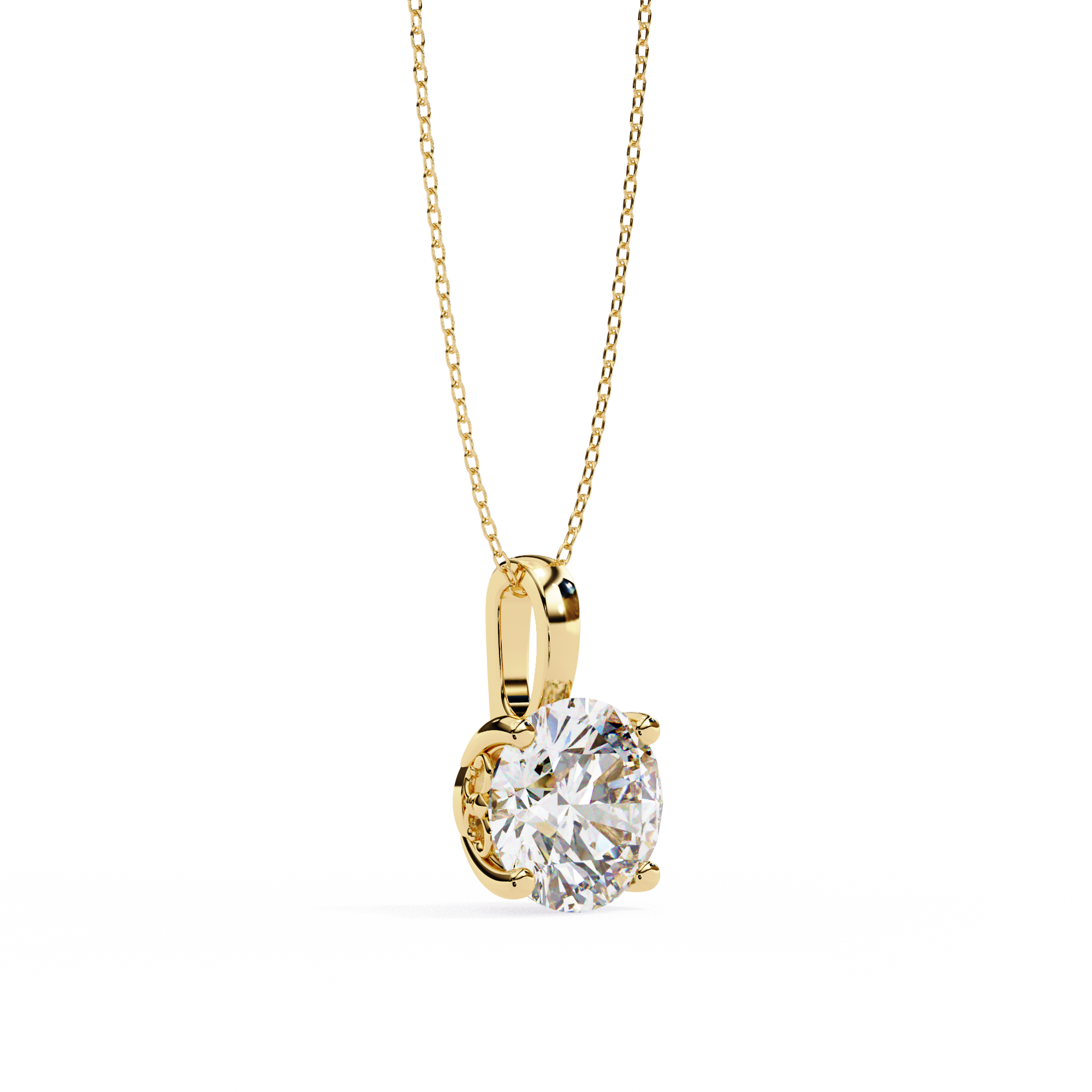 Simple and Elegant Diamond Solitaire Necklace