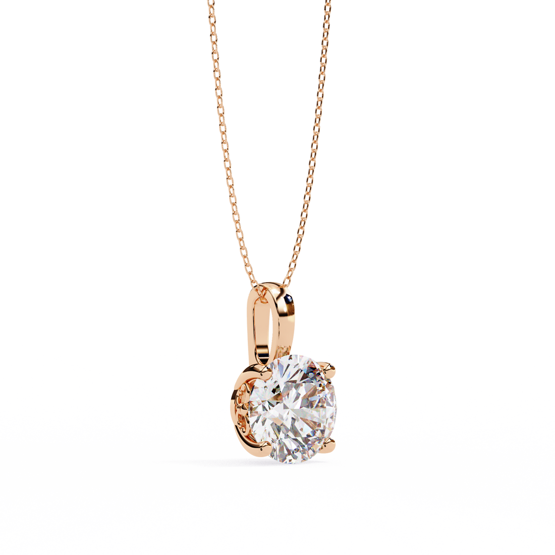 Simple and Elegant Diamond Solitaire Necklace