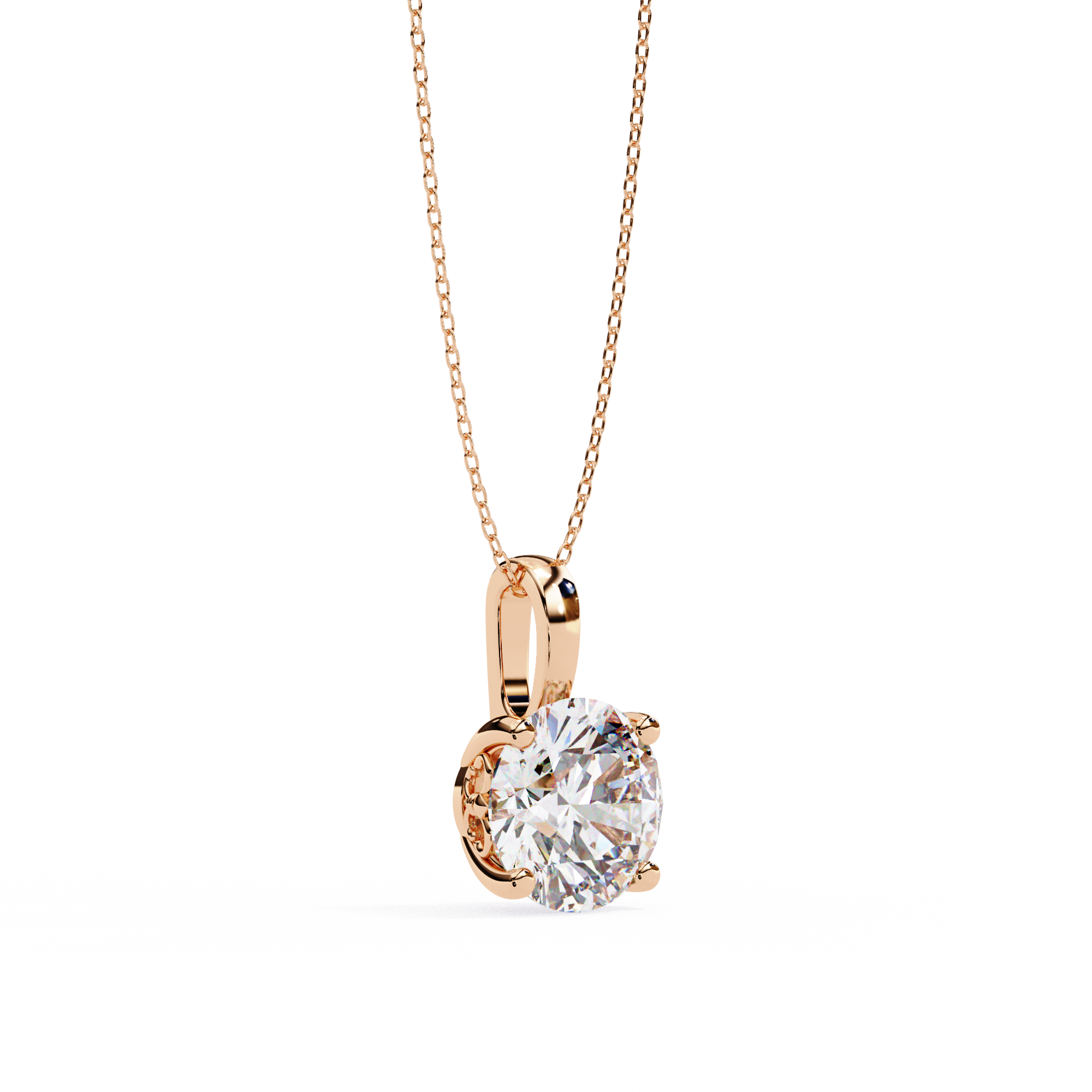 Simple and Elegant Diamond Solitaire Necklace