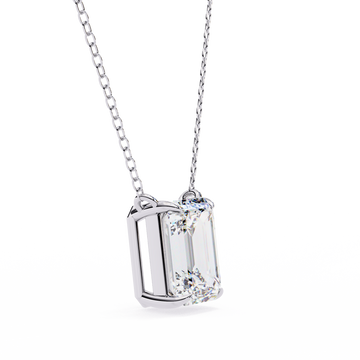 Minimalist Emerald Cut Diamond Necklace