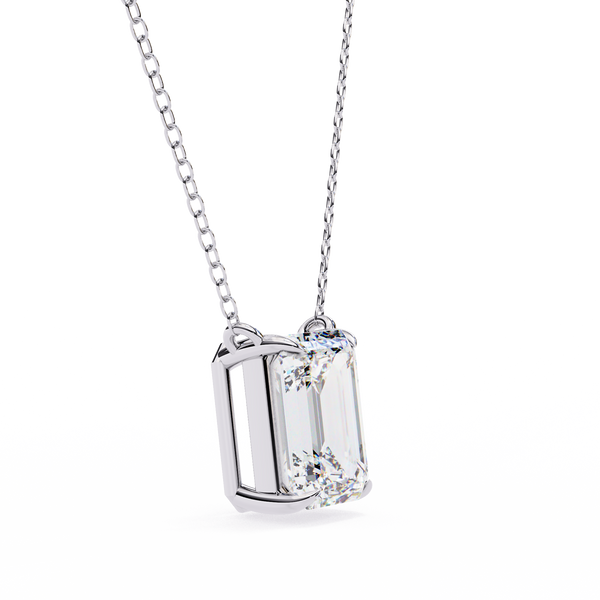 Minimalist Emerald Cut Lab Grown Diamond Necklace