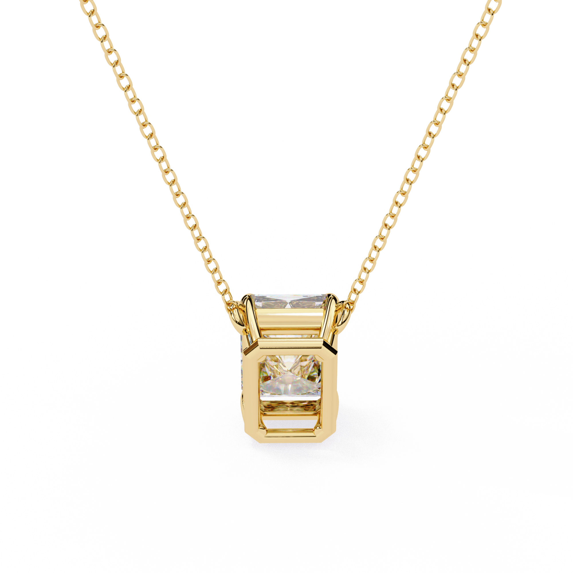 Minimalist Emerald Cut Diamond Necklace