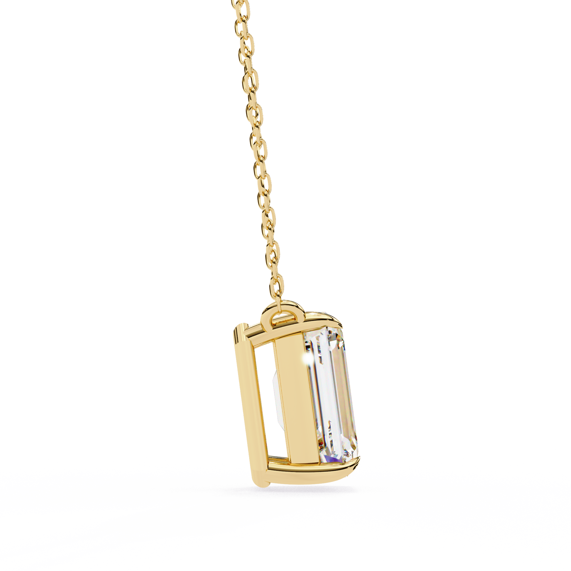 Minimalist Emerald Cut Diamond Necklace