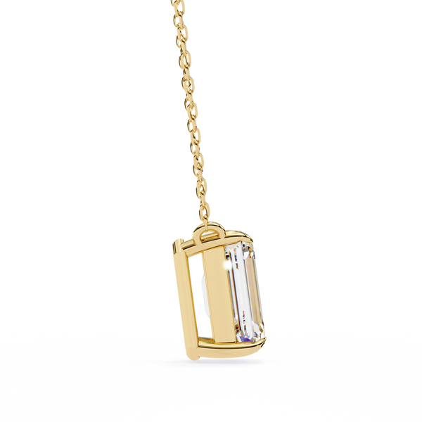 Minimalist Emerald Cut Lab Grown Diamond Necklace
