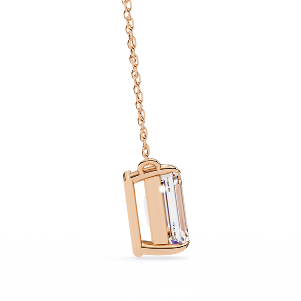 Minimalist Emerald Cut Lab Grown Diamond Necklace