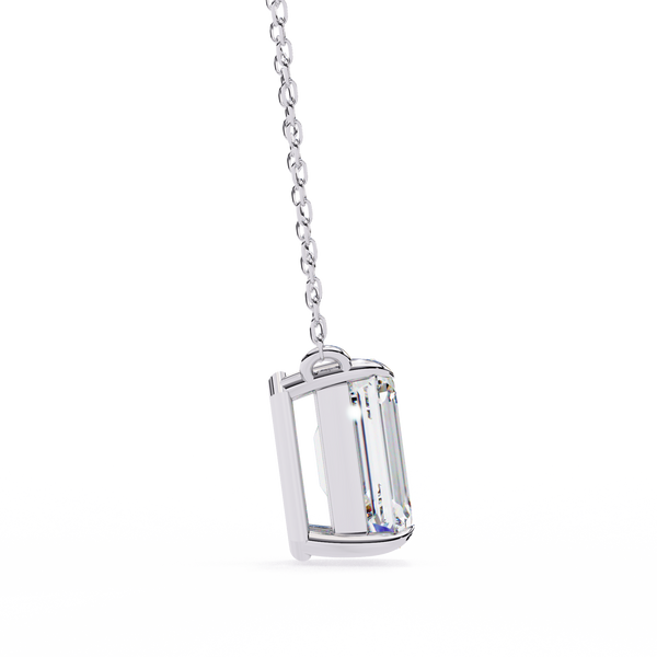 Minimalist Emerald Cut Lab Grown Diamond Necklace