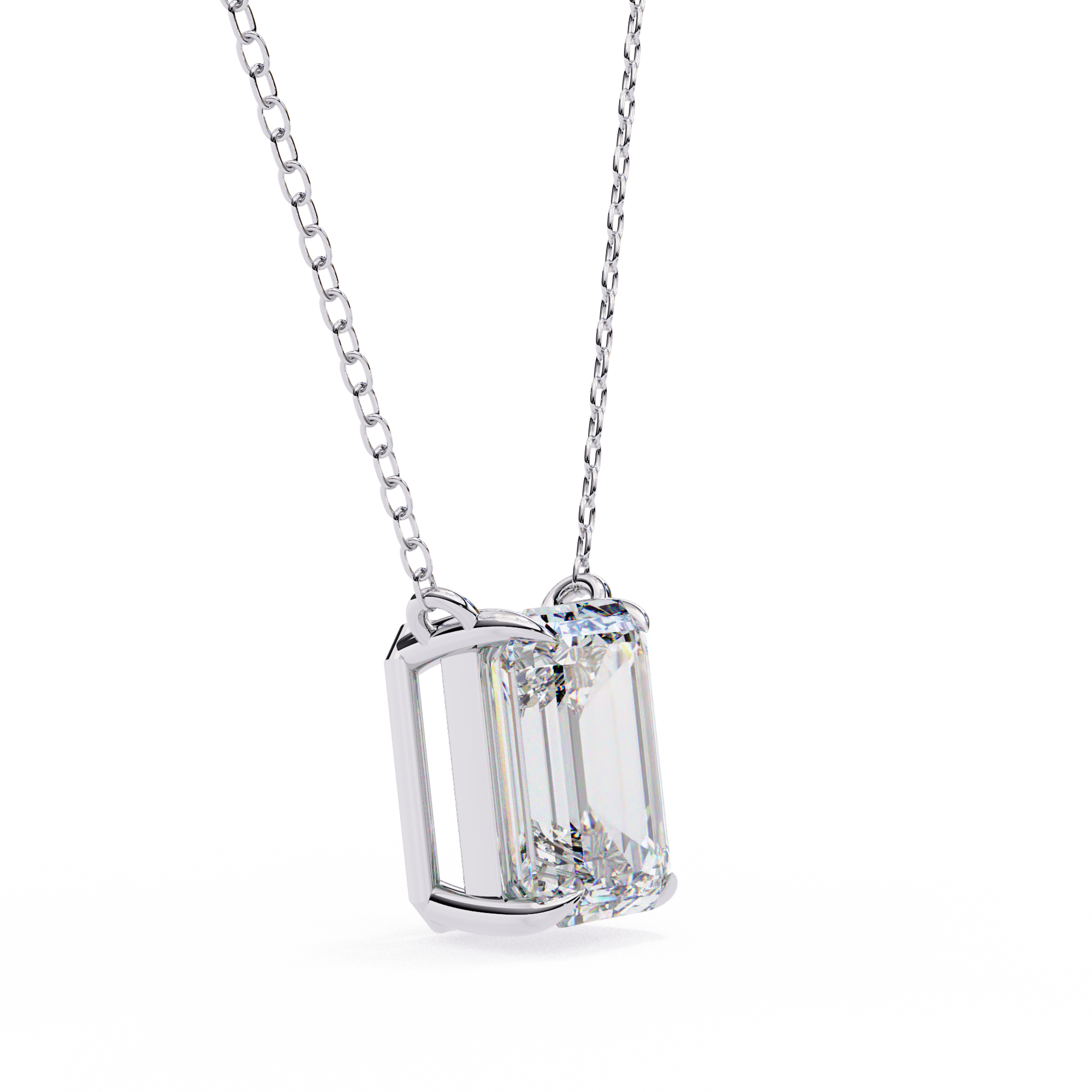 Minimalist Emerald Cut Diamond Necklace