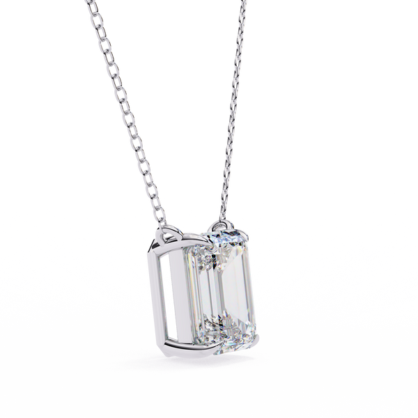 Minimalist Emerald Cut Lab Grown Diamond Necklace