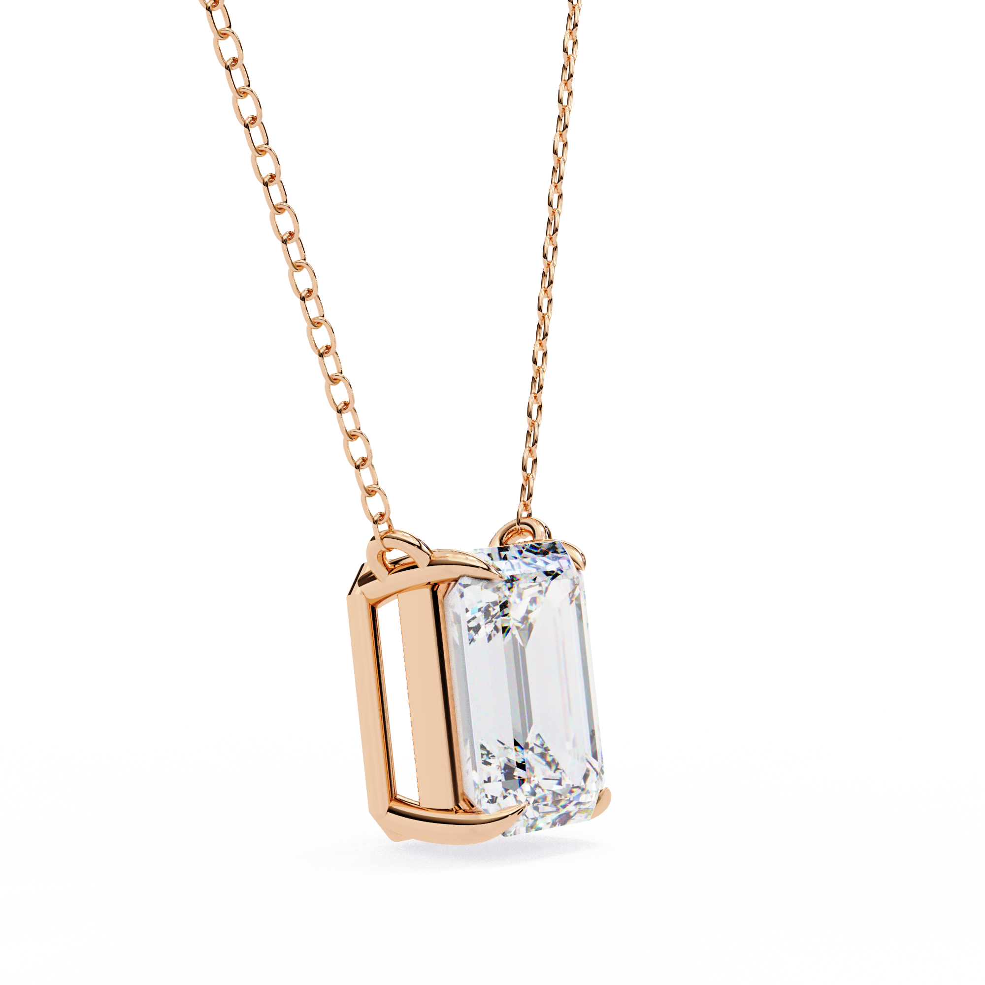 Minimalist Emerald Cut Diamond Necklace