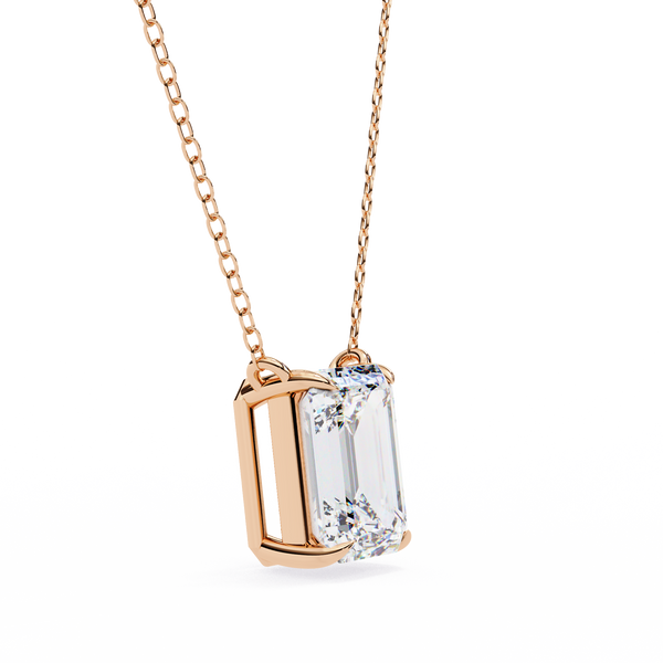 Minimalist Emerald Cut Lab Grown Diamond Necklace