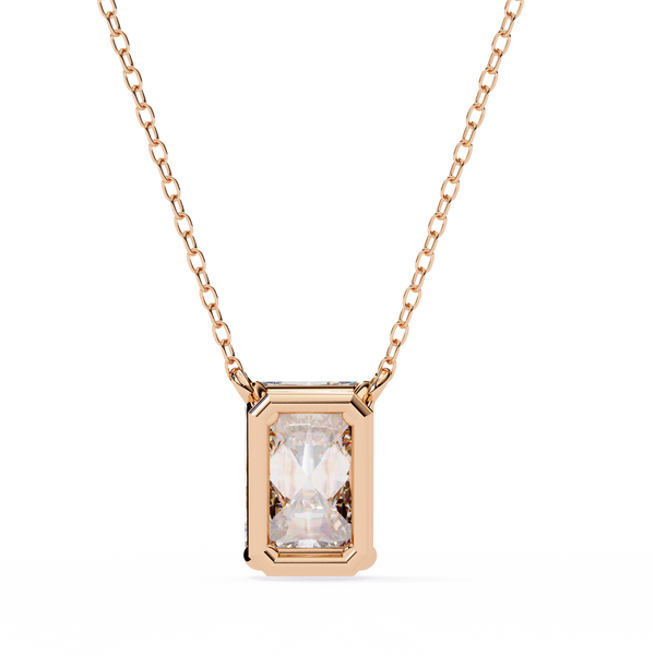 Minimalist Emerald Cut Lab Grown Diamond Necklace