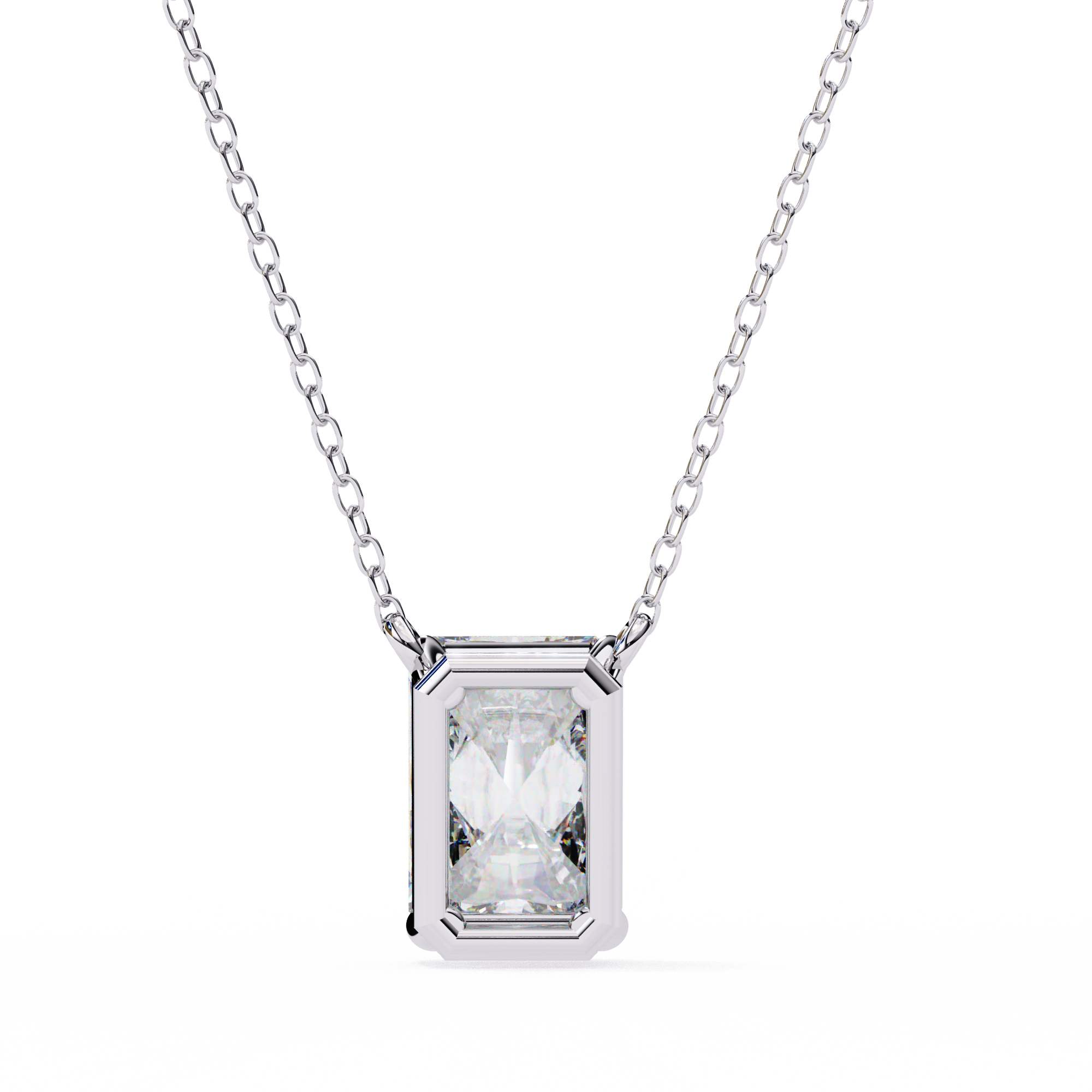 Minimalist Emerald Cut Diamond Necklace
