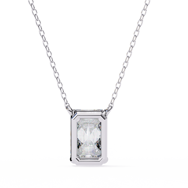 Minimalist Emerald Cut Lab Grown Diamond Necklace