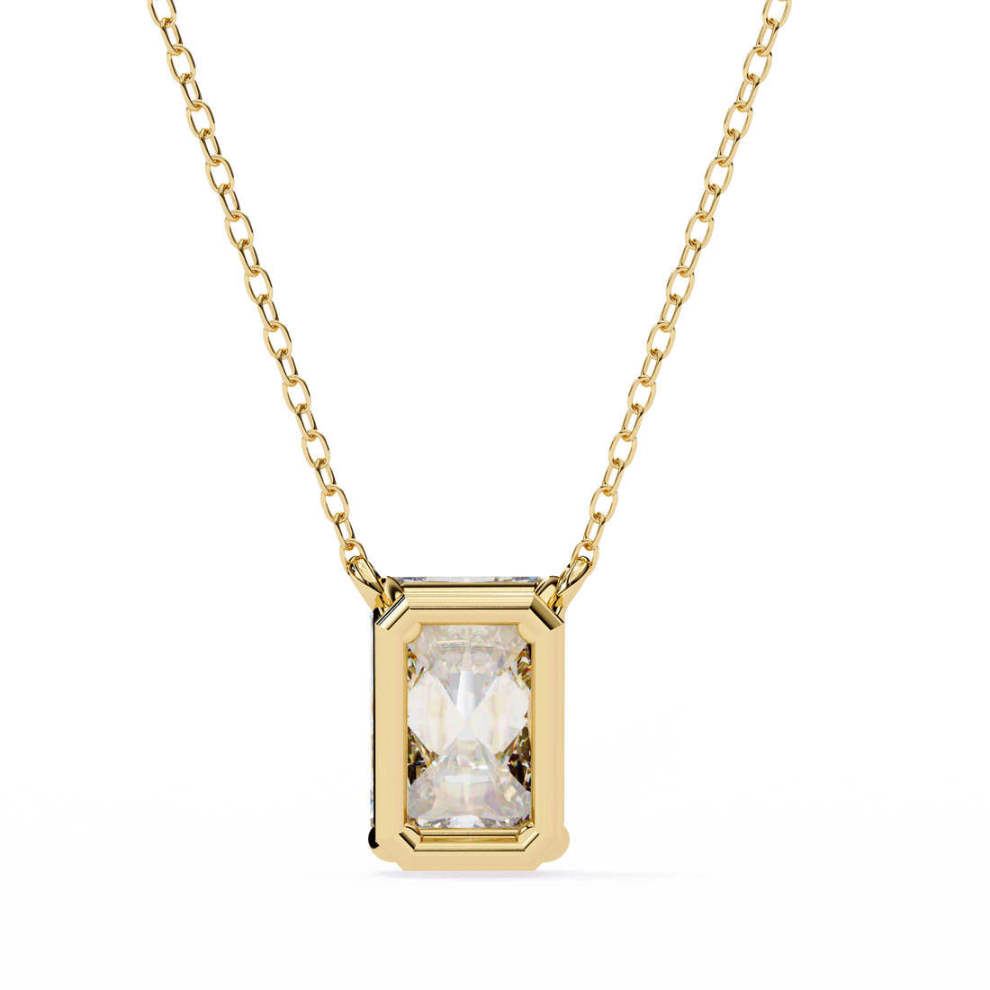 Minimalist Emerald Cut Diamond Necklace