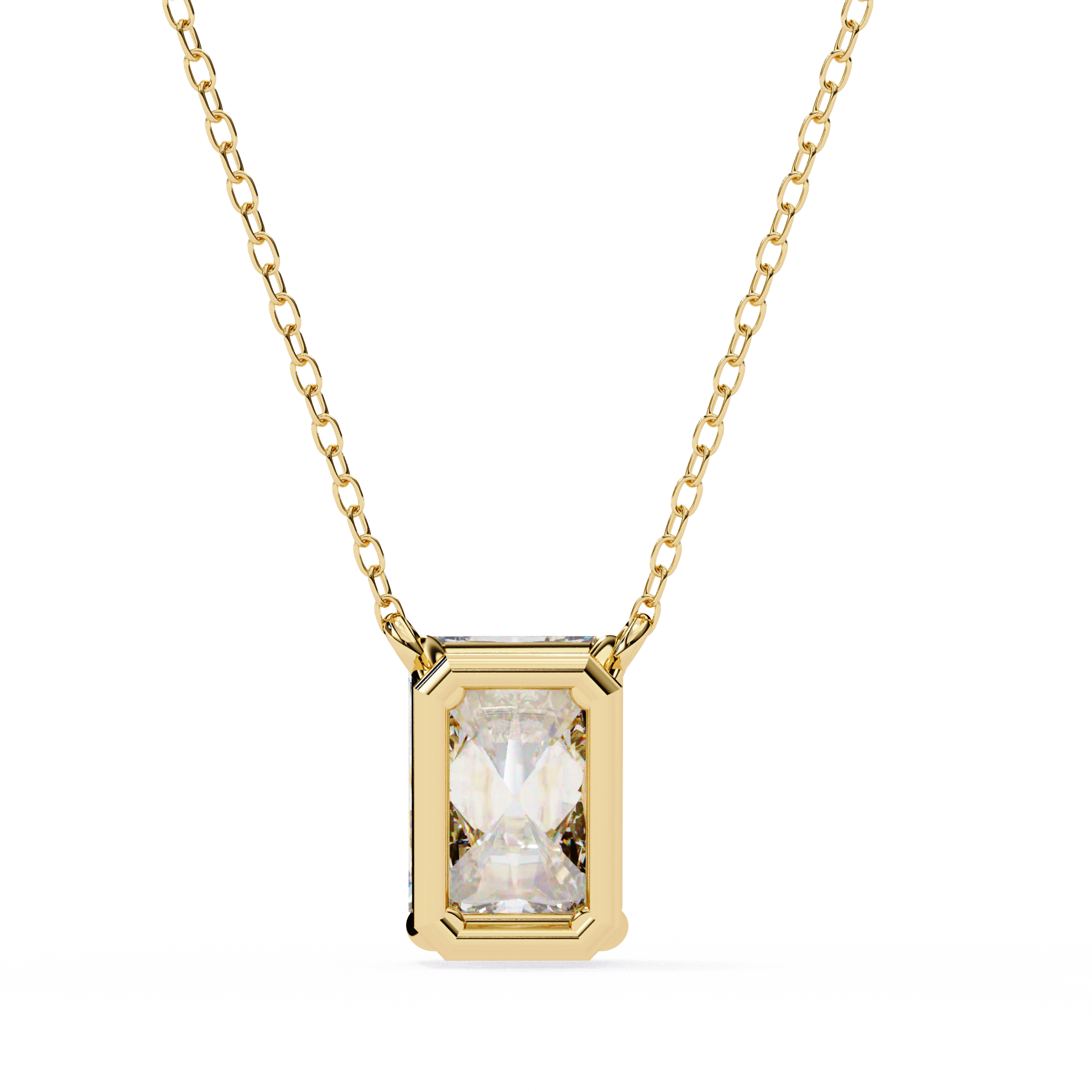 Minimalist Emerald Cut Diamond Necklace
