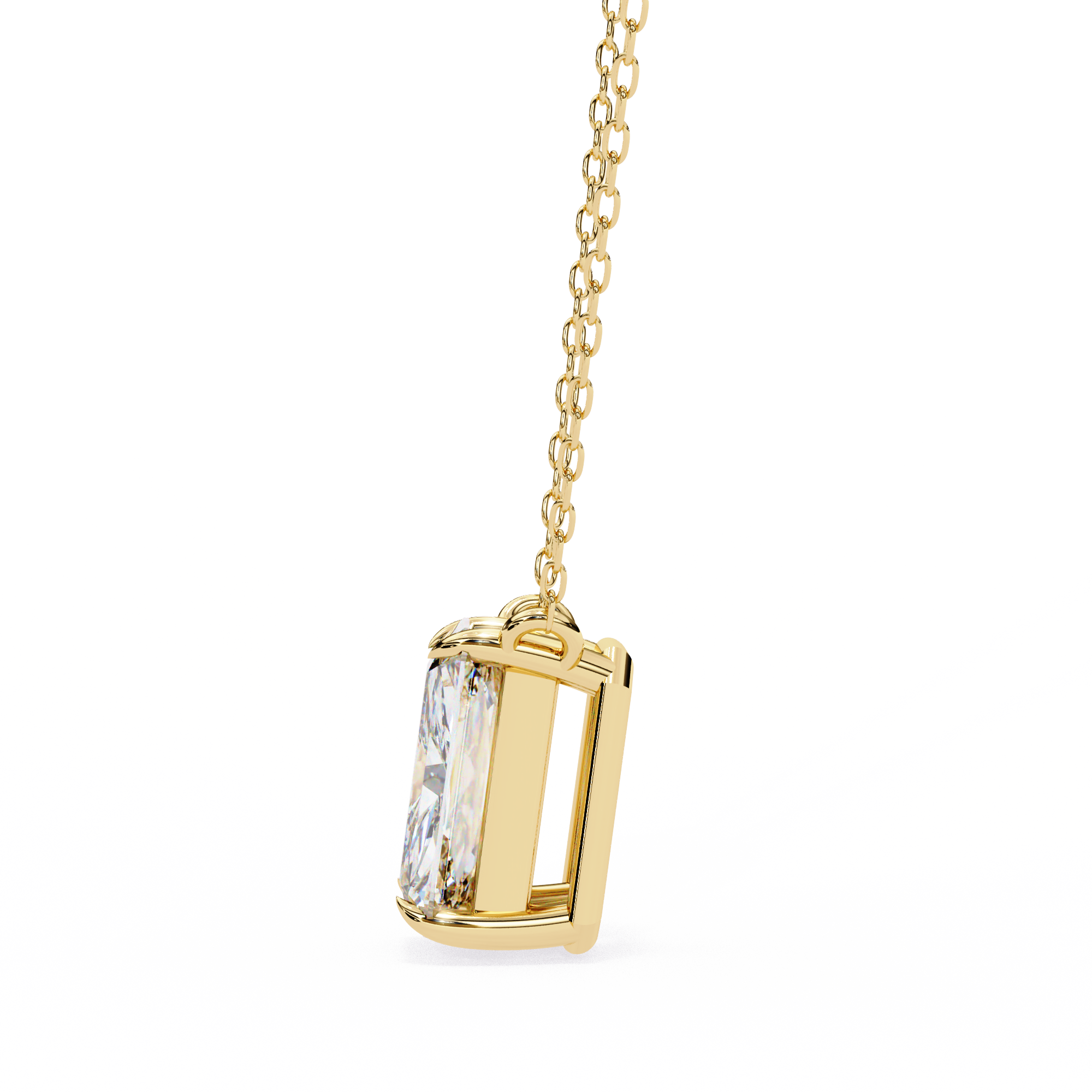 Minimalist Emerald Cut Diamond Necklace
