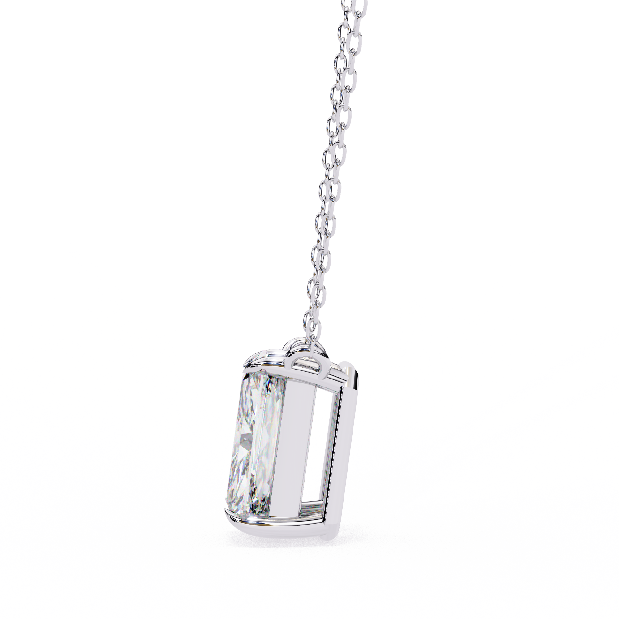 Minimalist Emerald Cut Diamond Necklace
