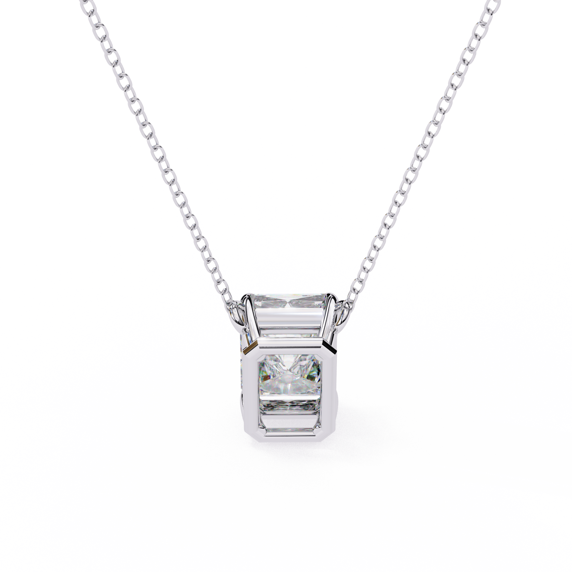 Minimalist Emerald Cut Diamond Necklace
