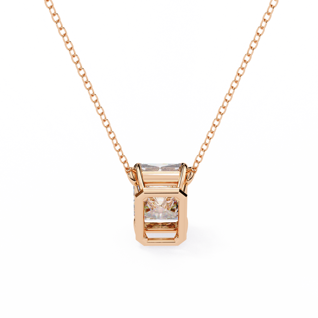 Minimalist Emerald Cut Diamond Necklace