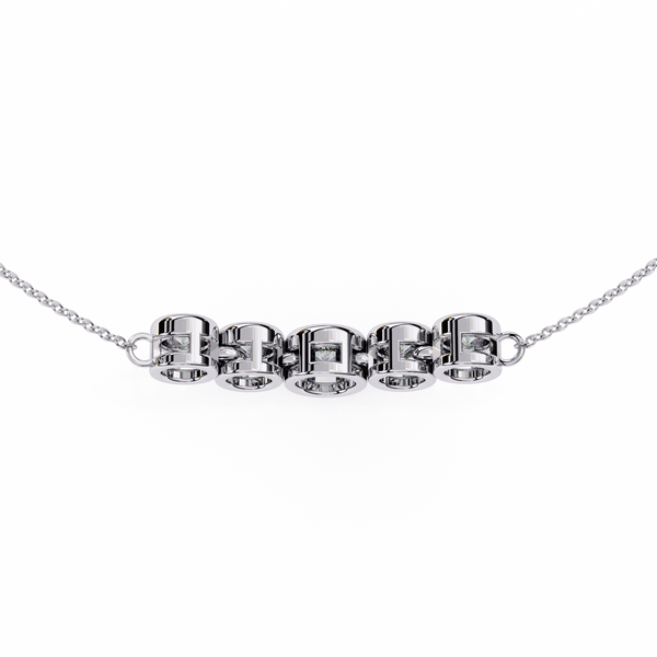 Gold Curved Lab Grown Diamond Bar Necklace