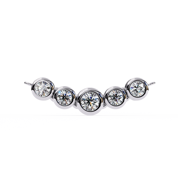 Gold Curved Lab Grown Diamond Bar Necklace