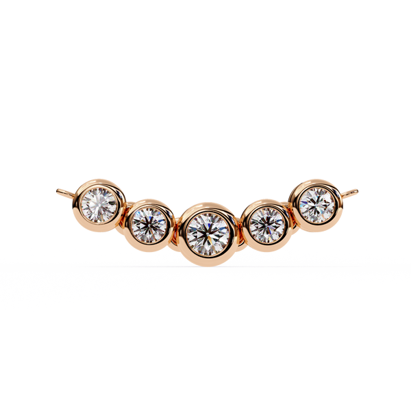 Gold Curved Lab Grown Diamond Bar Necklace