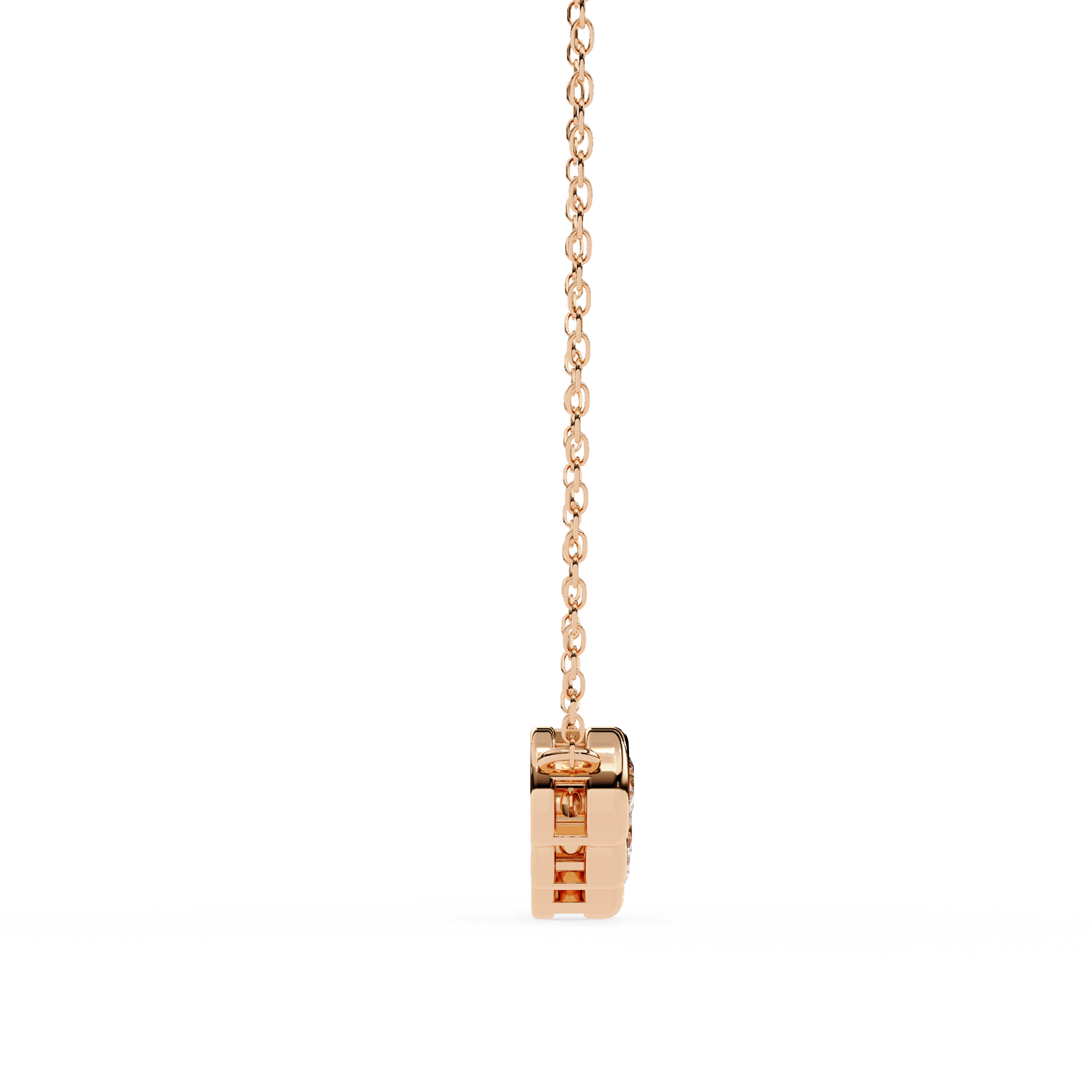 Gold Curved Diamond Bar Necklace