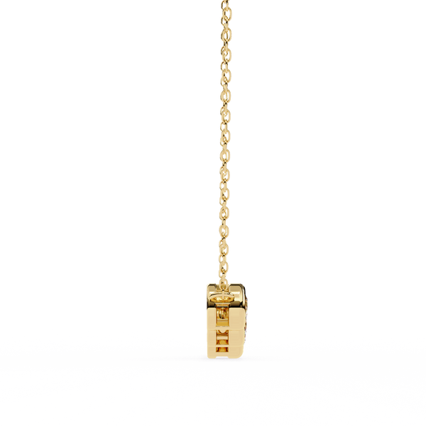 Gold Curved Lab Grown Diamond Bar Necklace