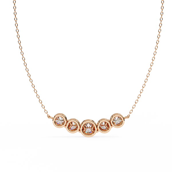 Gold Curved Lab Grown Diamond Bar Necklace