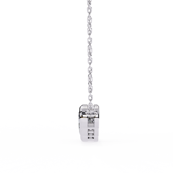 Gold Curved Lab Grown Diamond Bar Necklace