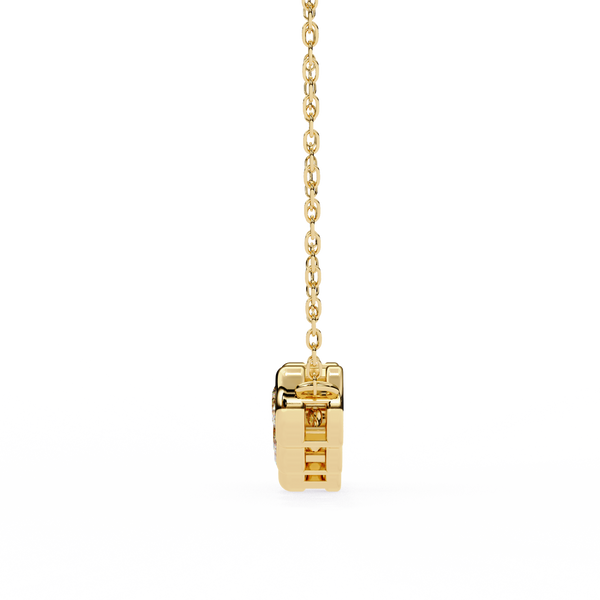 Gold Curved Lab Grown Diamond Bar Necklace