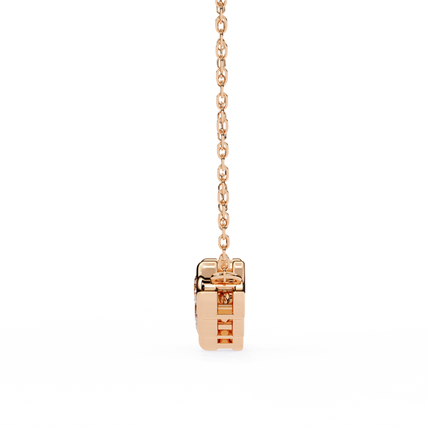 Gold Curved Lab Grown Diamond Bar Necklace