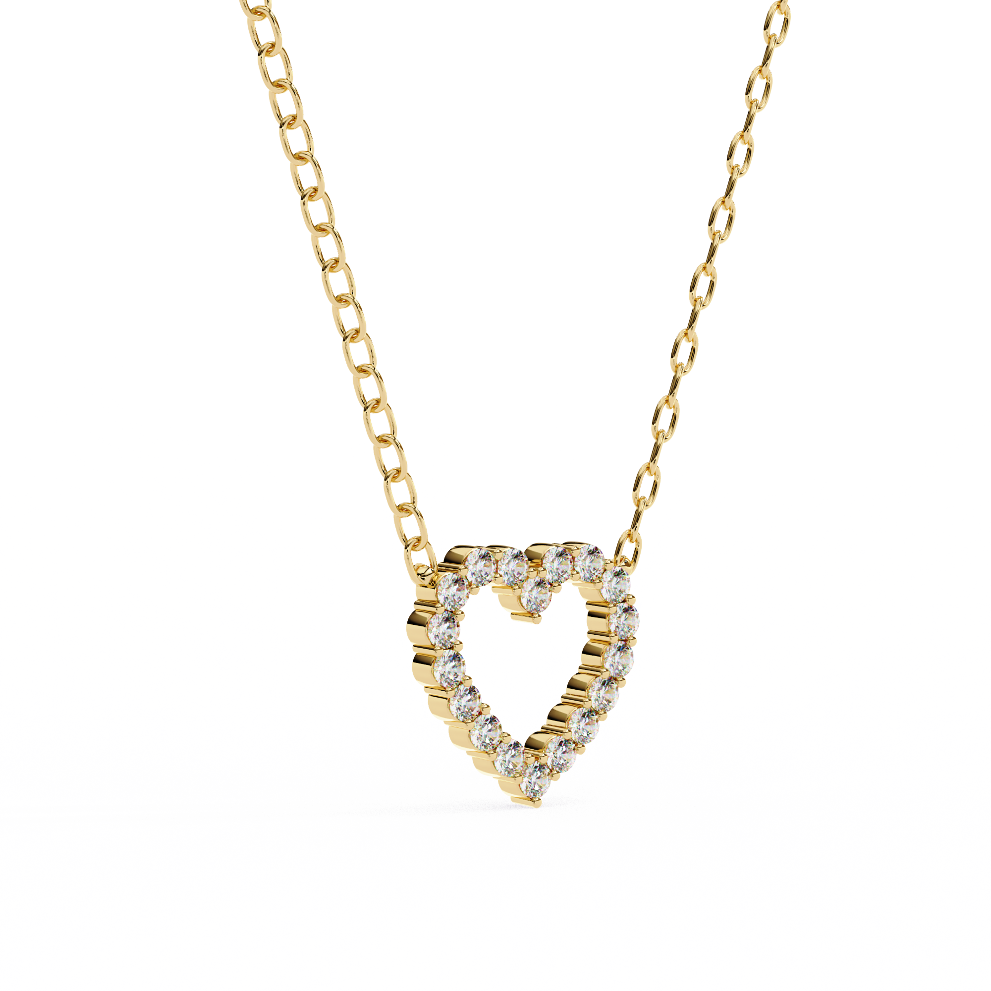 Dazzling Diamond Heart Pendant Necklace