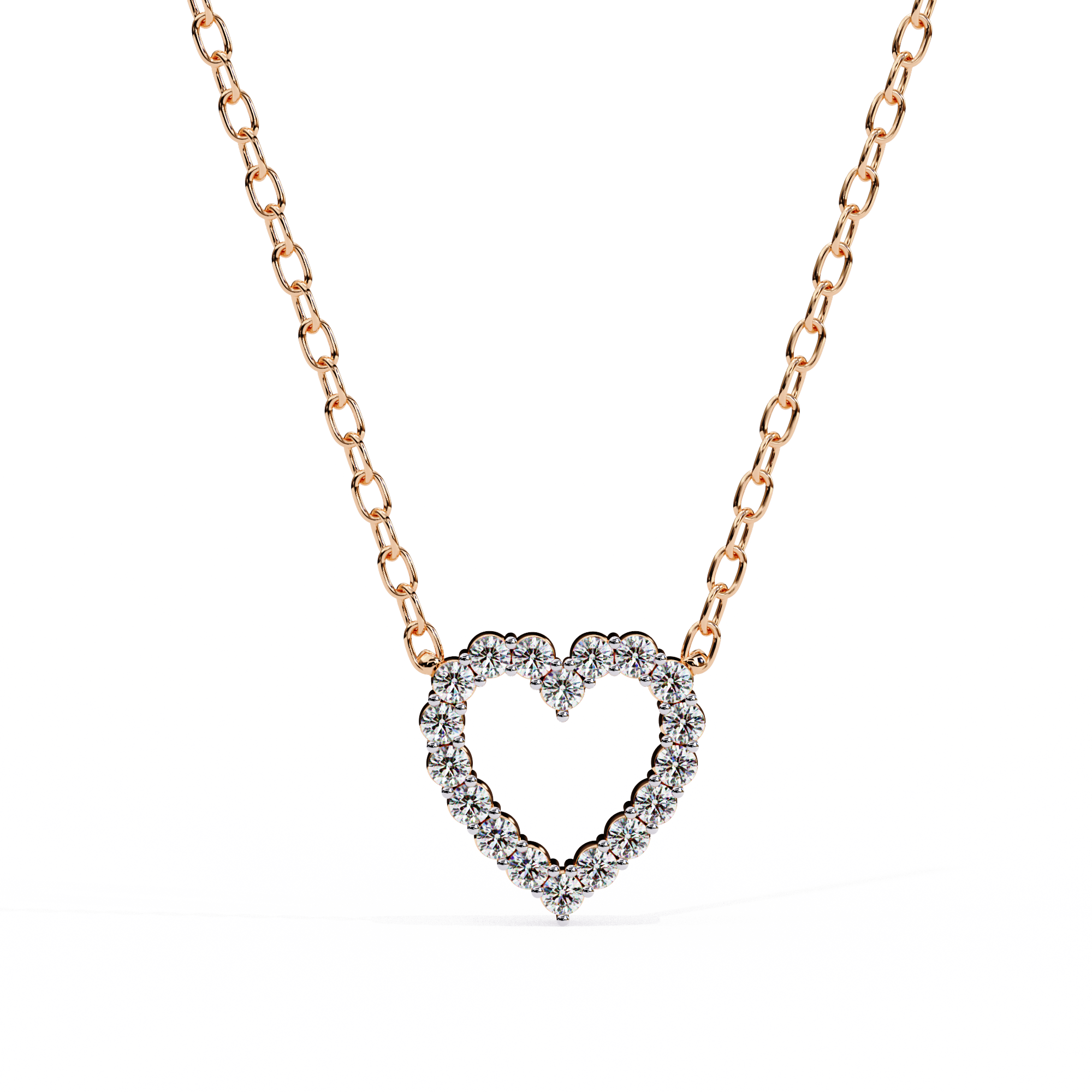 Dazzling Diamond Heart Pendant Necklace