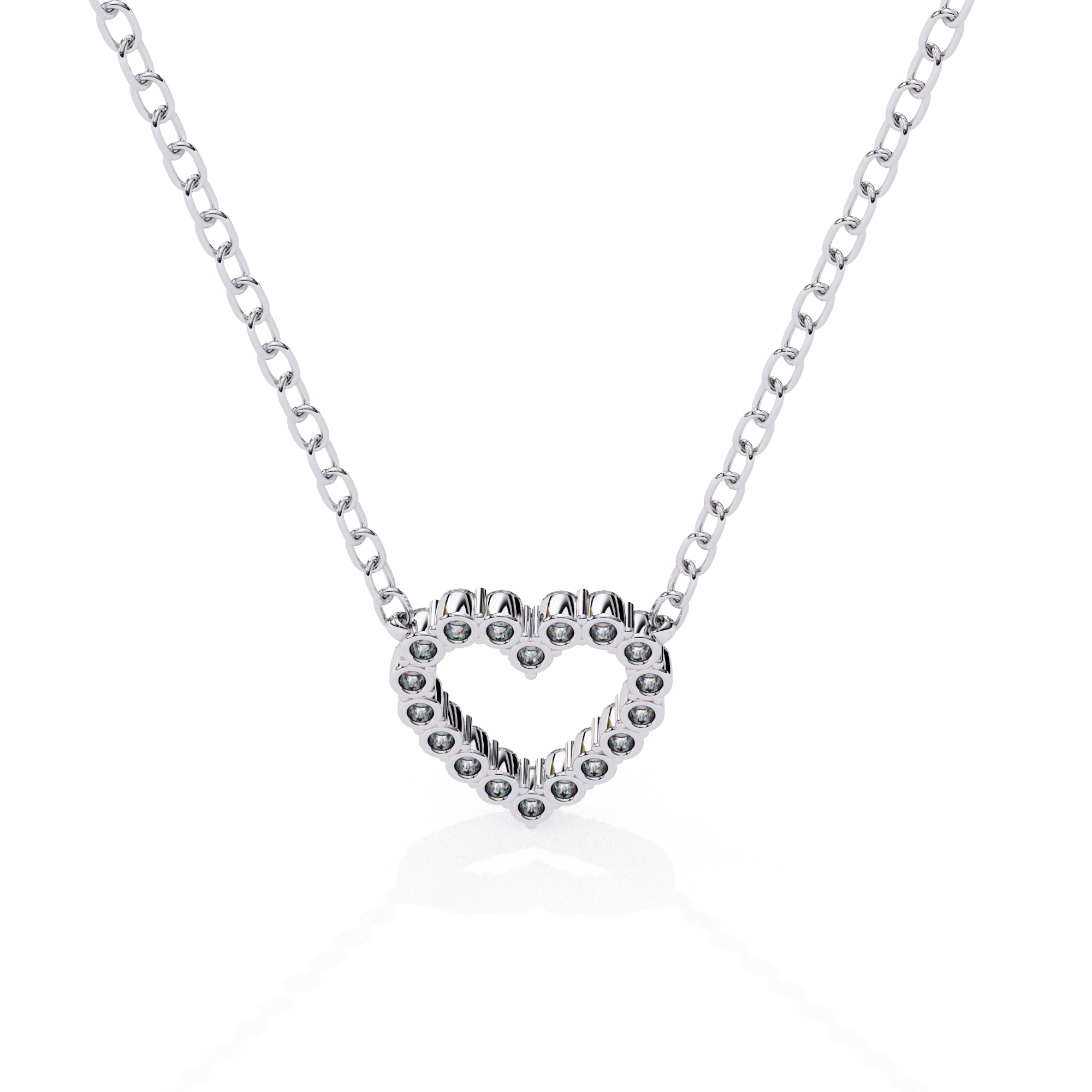 Dazzling Diamond Heart Pendant Necklace
