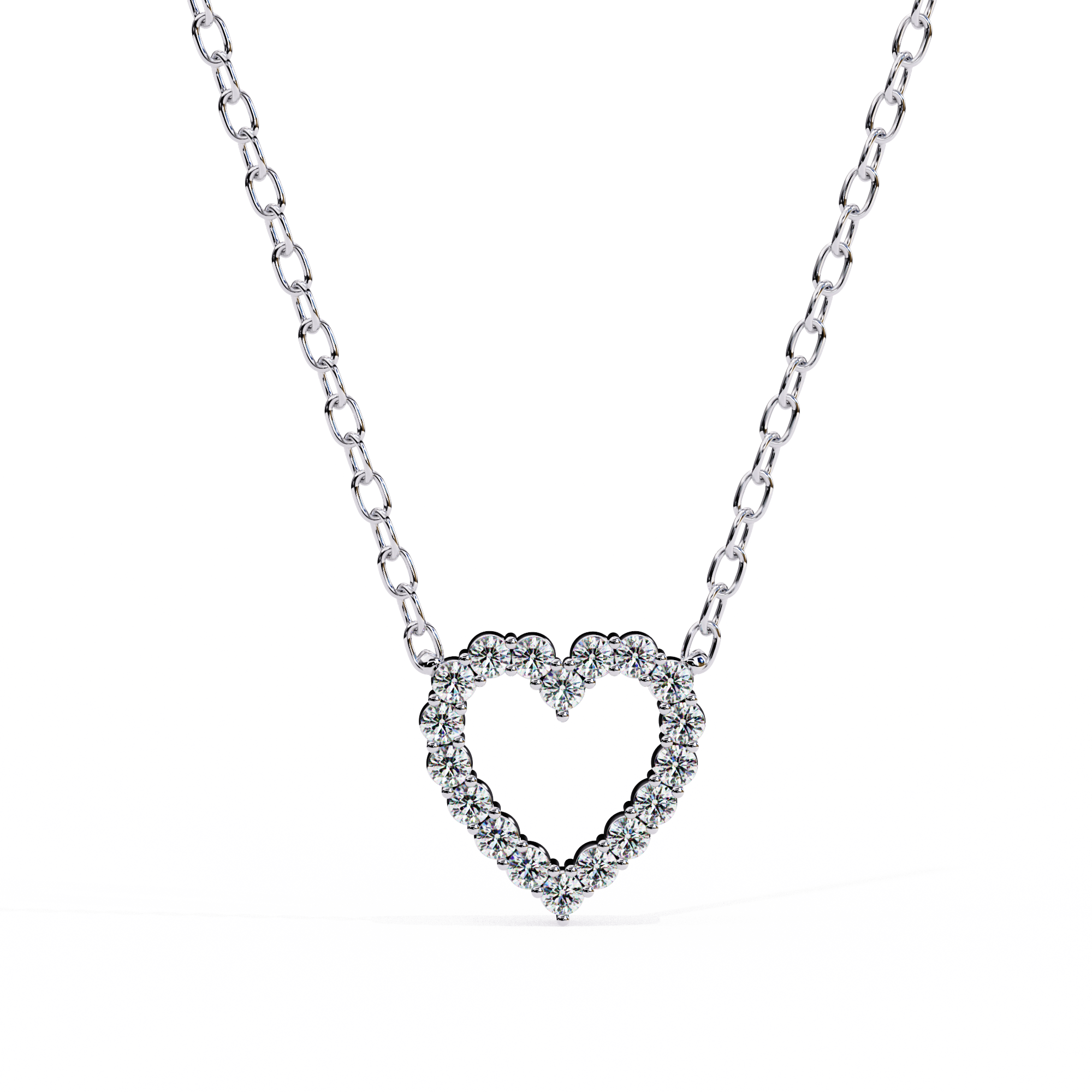 Dazzling Diamond Heart Pendant Necklace