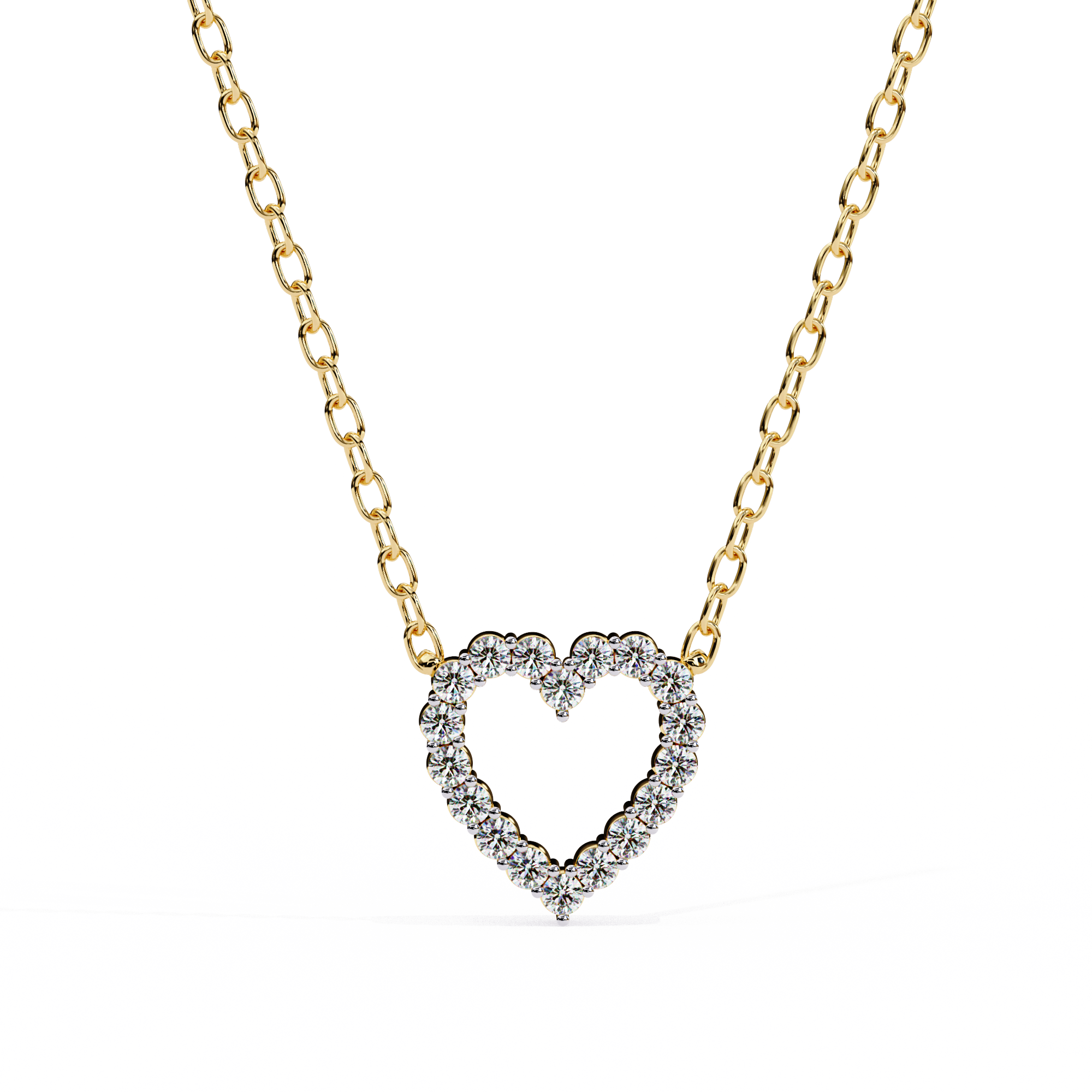 Dazzling Diamond Heart Pendant Necklace