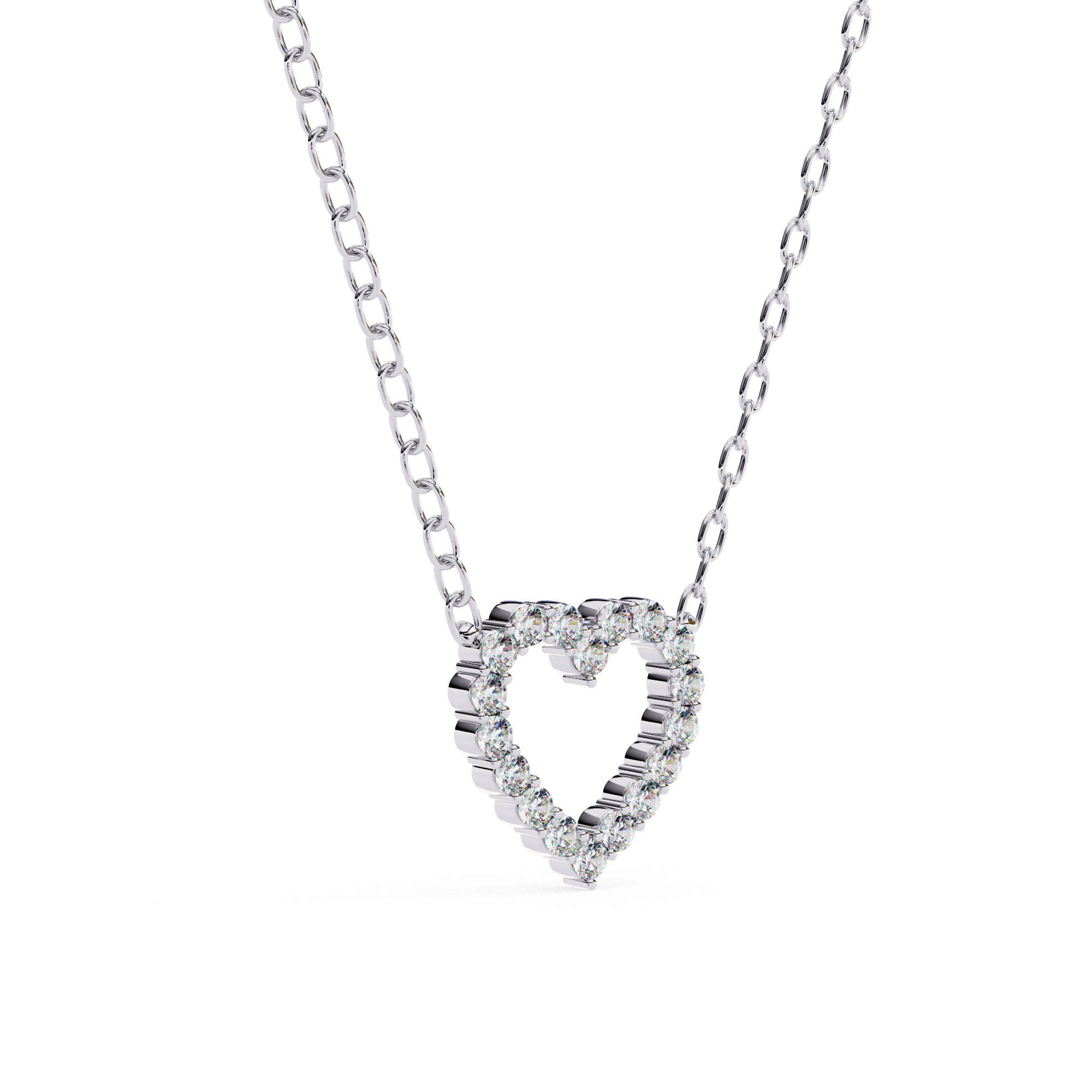 Dazzling Diamond Heart Pendant Necklace