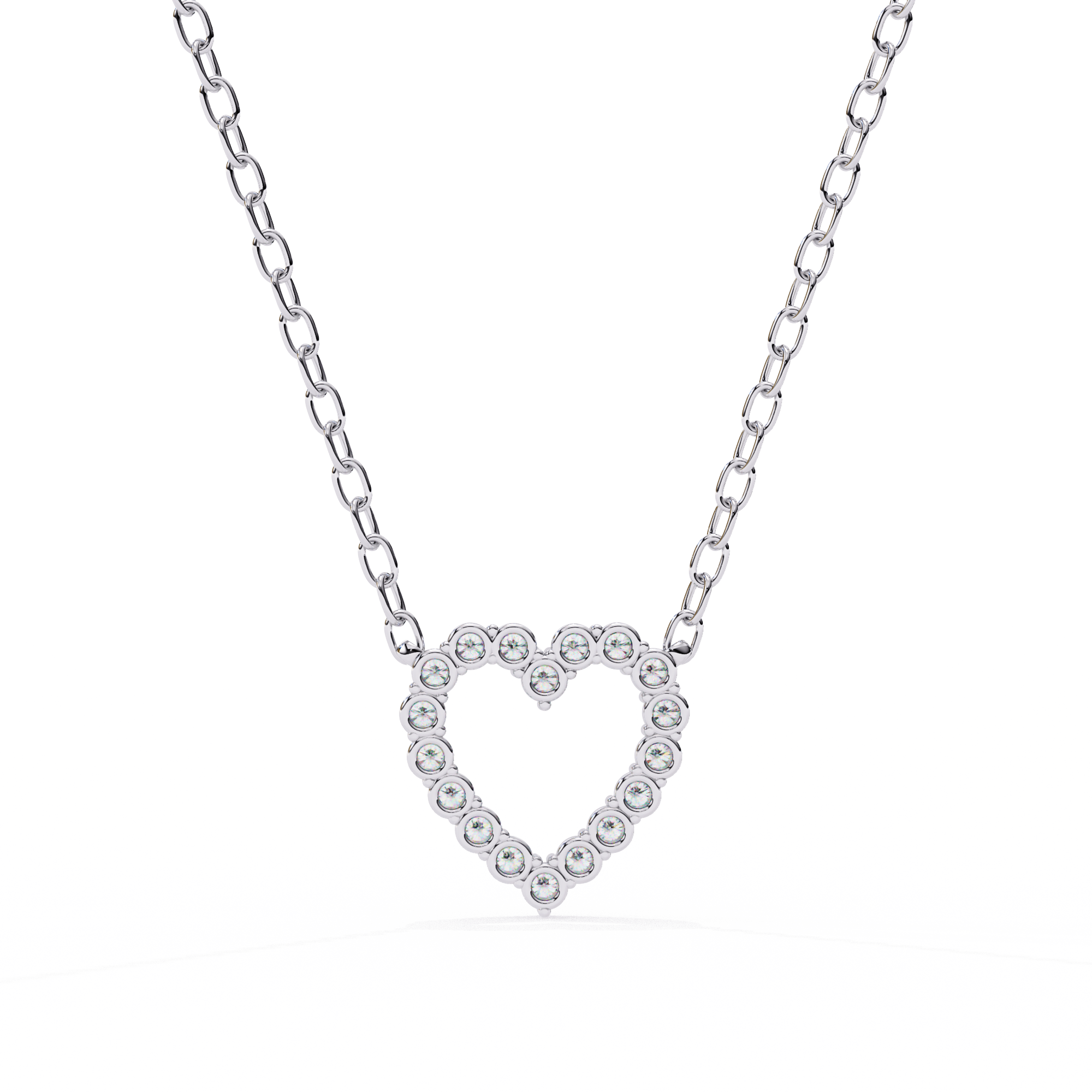 Dazzling Diamond Heart Pendant Necklace