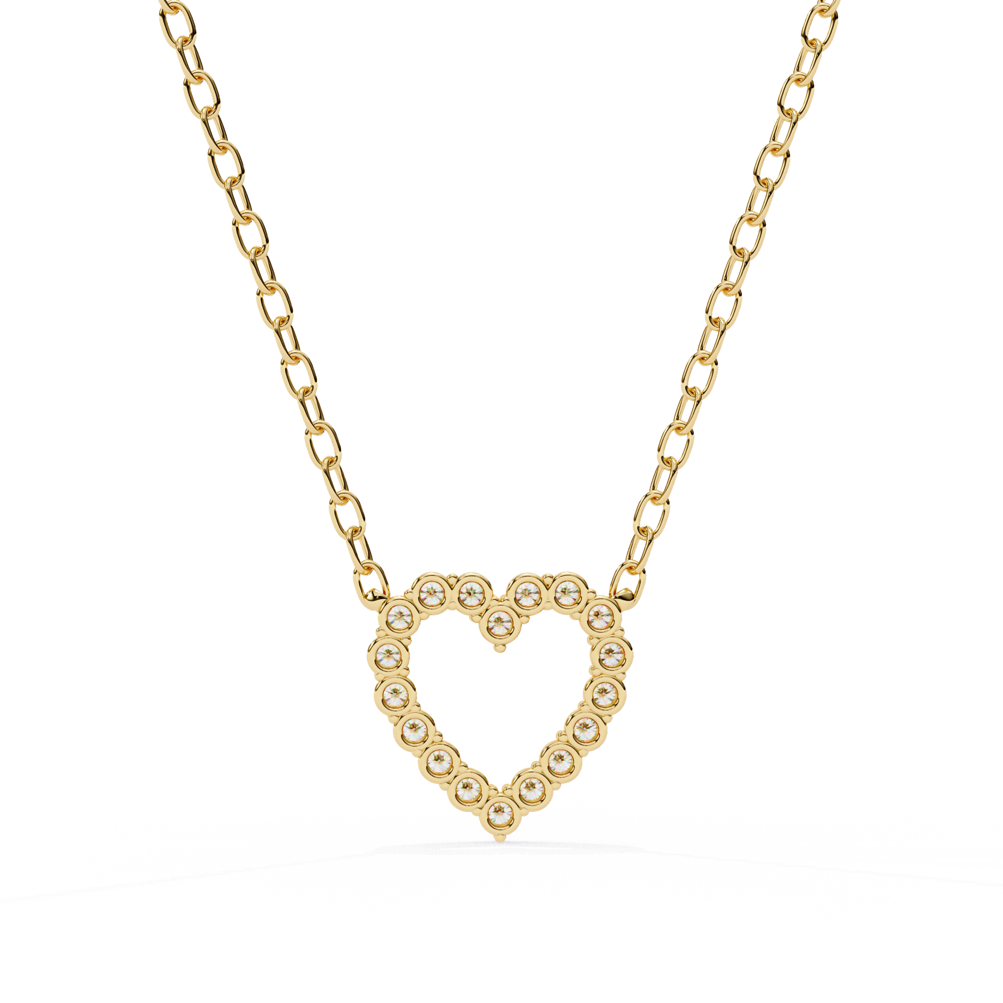 Dazzling Diamond Heart Pendant Necklace