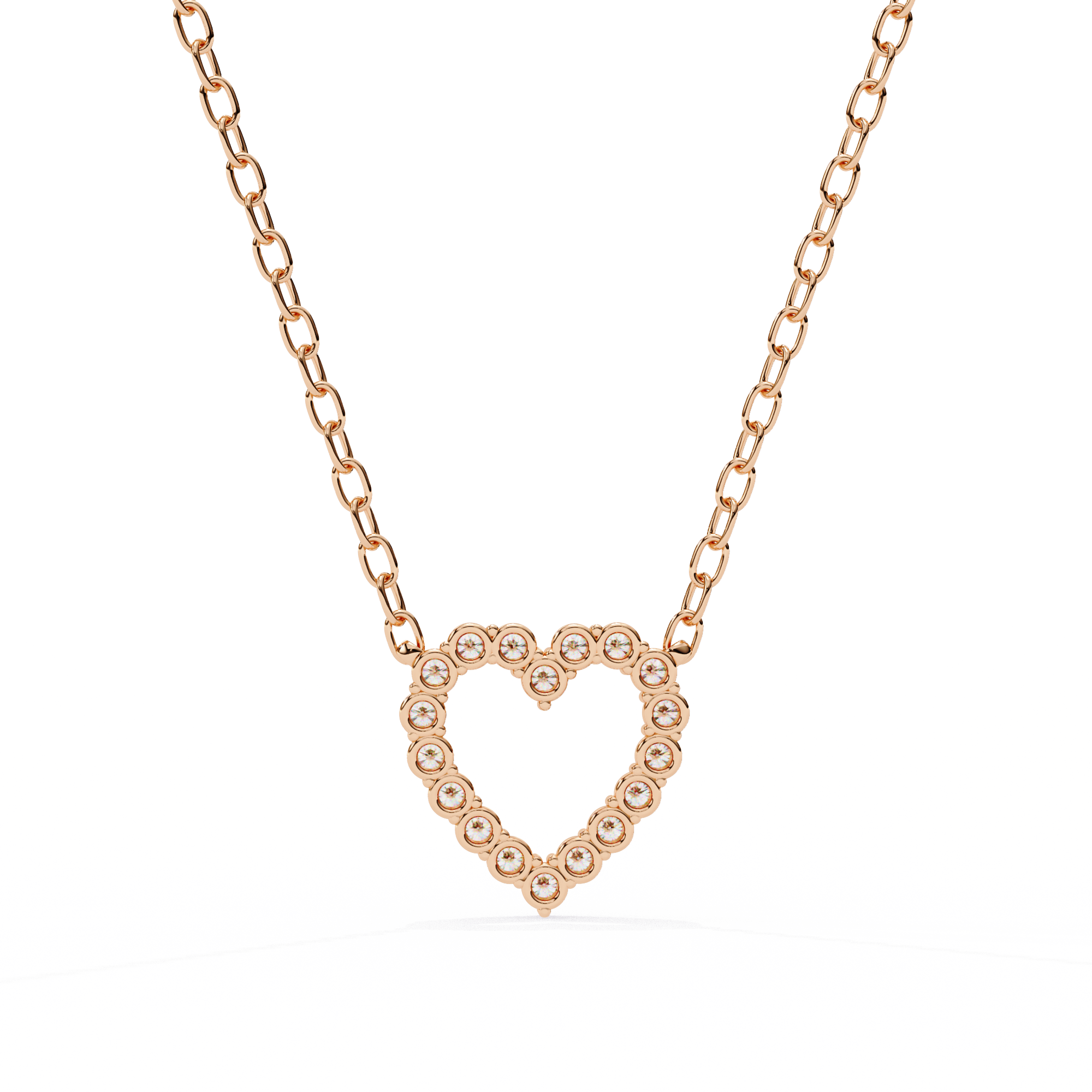 Dazzling Diamond Heart Pendant Necklace
