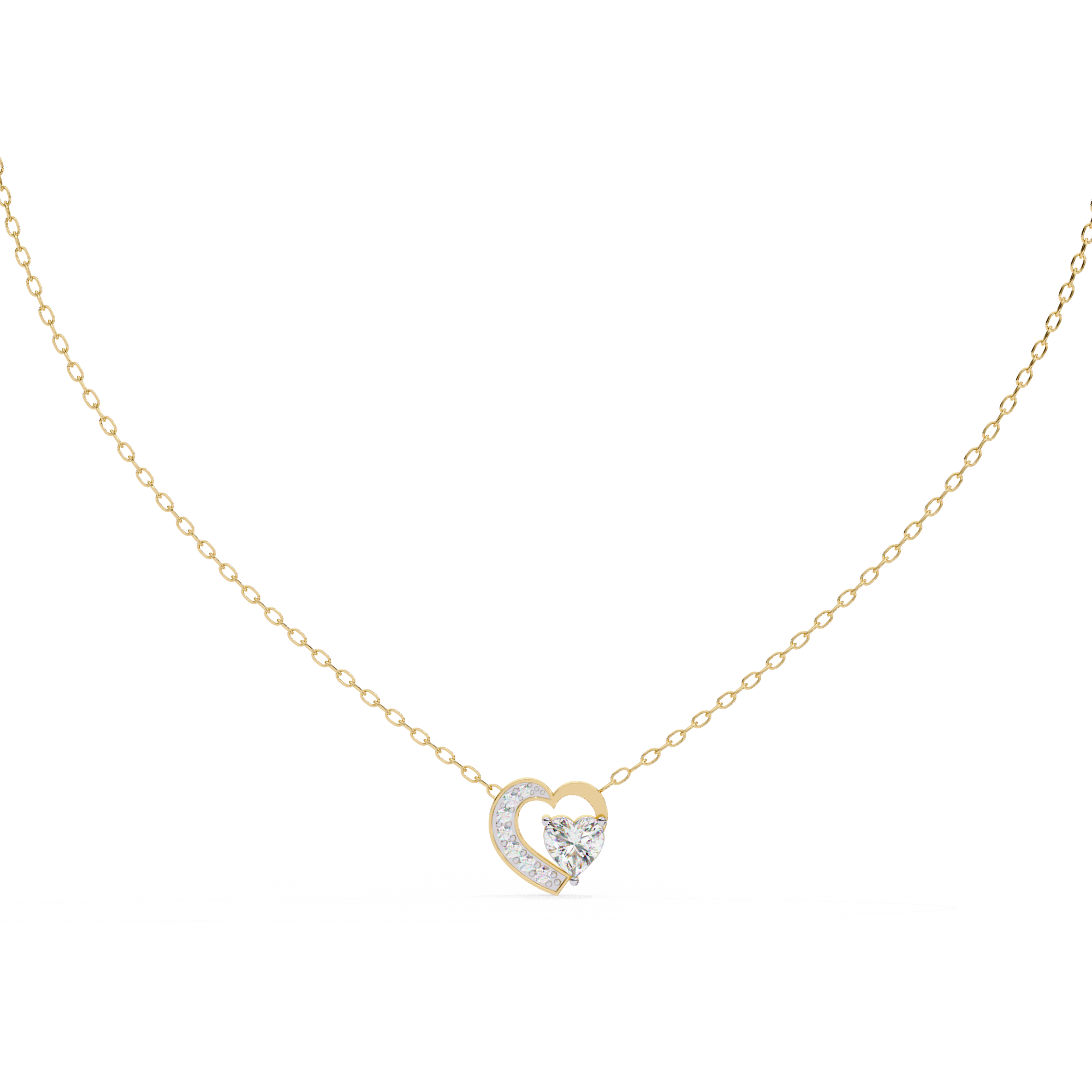 Sparkling Heart Cut Diamond Pendant