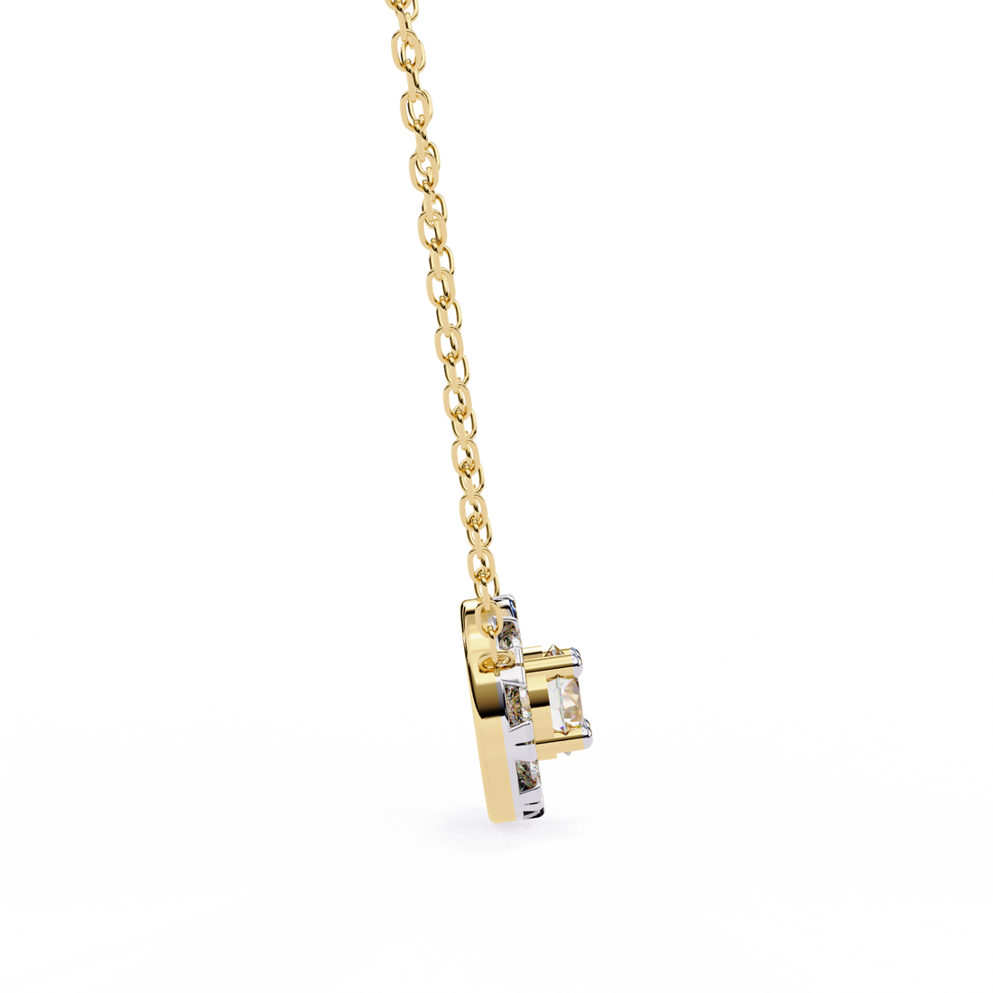 Classic Diamond Halo Circle Pendant
