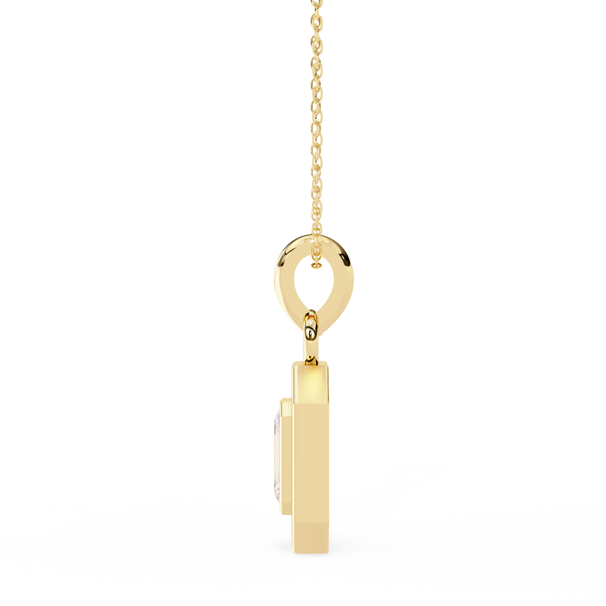Classic Emerald Cut Diamond Halo Pendant